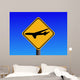 Caution Airplanes Sign Wall Decal