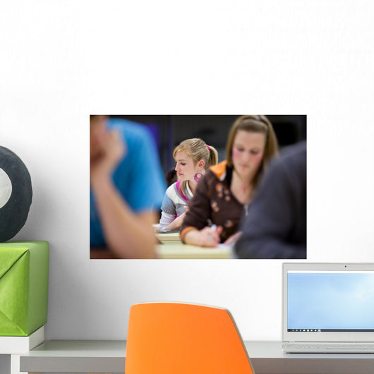 Pretty Female College Student Wall Decal