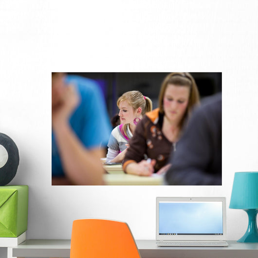 Pretty Female College Student Wall Decal