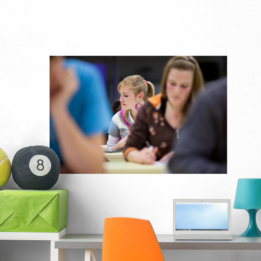 Pretty Female College Student Wall Decal