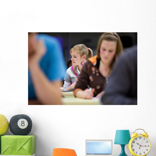 Pretty Female College Student Wall Decal