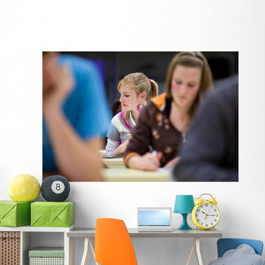 Pretty Female College Student Wall Decal