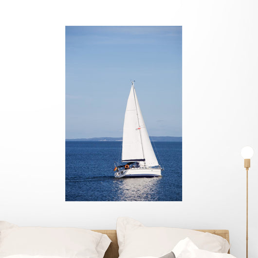 White Sailboat Wall Decal