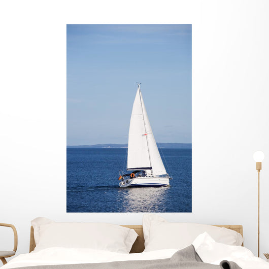 White Sailboat Wall Decal