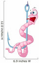 Cartoon Character Worm Wall Decal