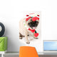 Christmas Pug Sticking Her Wall Decal