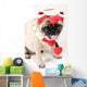 Christmas Pug Sticking Her Wall Decal