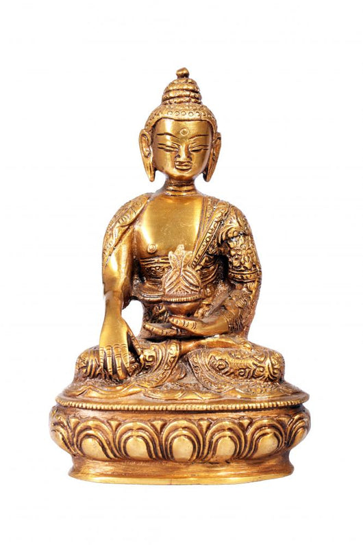 Brass Buddha Statue White Wall Decal