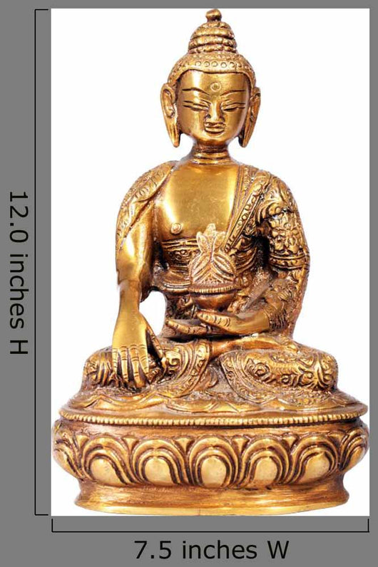 Brass Buddha Statue White Wall Decal