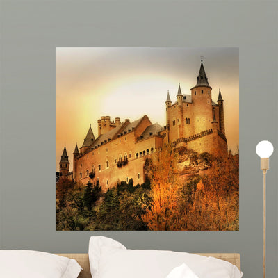 Alcazar Castle Sunset Wall Decal shown on a wall
