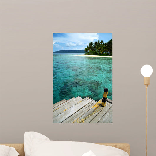 Boat Dock Tropical Beach Wall Decal