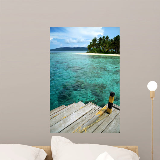 Boat Dock Tropical Beach Wall Decal