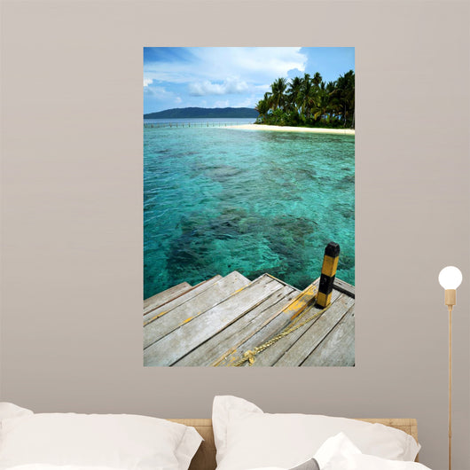 Boat Dock Tropical Beach Wall Decal