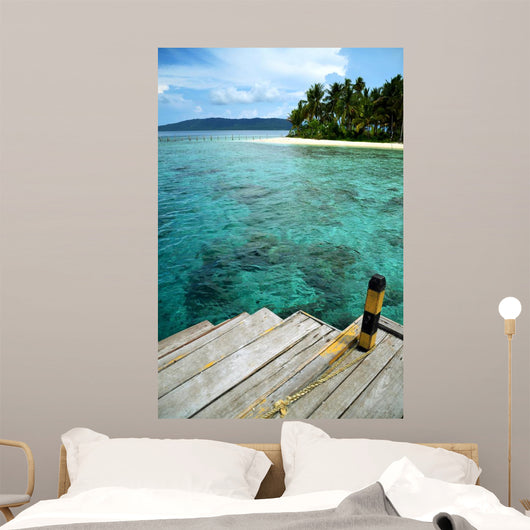 Boat Dock Tropical Beach Wall Decal