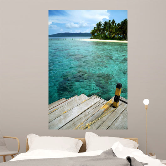 Boat Dock Tropical Beach Wall Decal