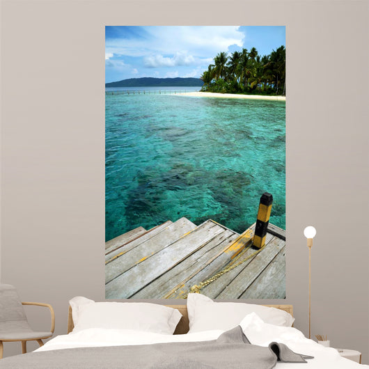 Boat Dock Tropical Beach Wall Decal