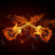 Guitar Fire Wall Decal