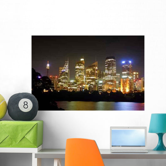Sydney Skyline Night Wall Decal
