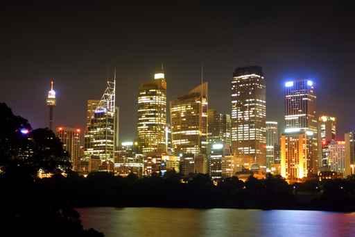 Sydney Skyline Night Wall Decal