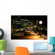 Sydney Skyline and People on Benches Night Wall Decal