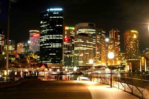 Sydney Skyline Night - Horizontal Wall Decal