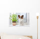 Dog and Flower Window Wall Decal