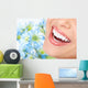 Smile and Healthy Teeth Blue Background Wall Decal