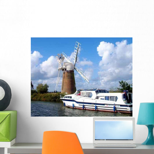 Norfolk Broads and Windmill Wall Decal