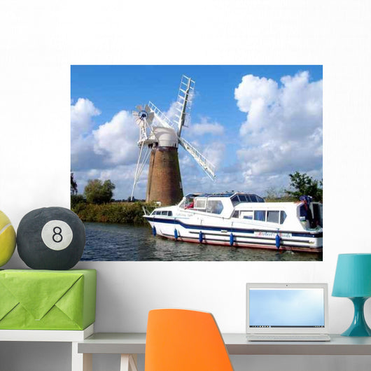 Norfolk Broads and Windmill Wall Decal
