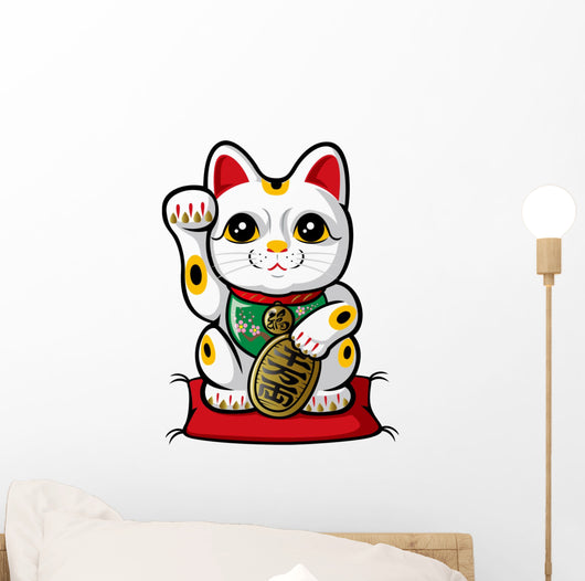 Beckoning Cat Wall Decal