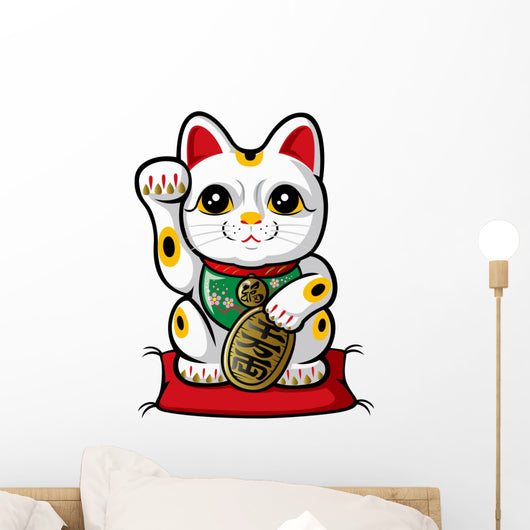 Beckoning Cat Wall Decal