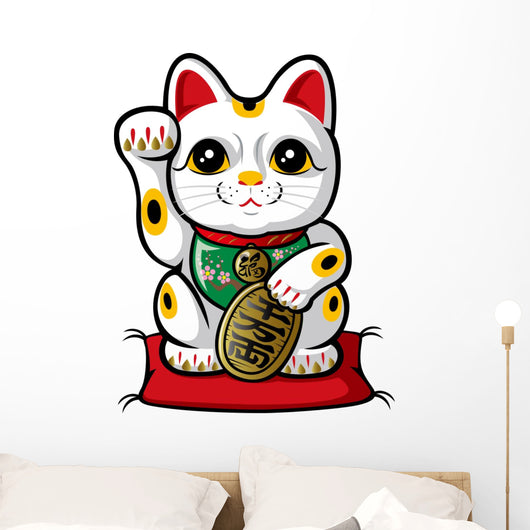 Beckoning Cat Wall Decal