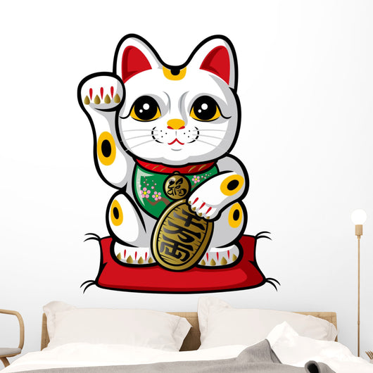 Beckoning Cat Wall Decal