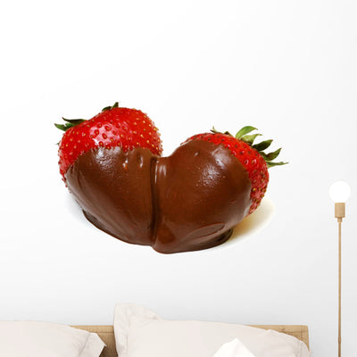 Chocolate Dipped Strawberries with Wall Decal shown on a wall