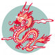 Vibrant Asian Dragon Wall Decal