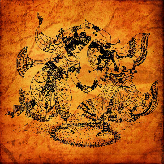 Old Radha Krishna Paintings Wall Decal