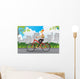 Woman Riding Bike Wall Decal