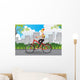 Woman Riding Bike Wall Decal