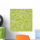 Seamless Green Flowing Floral Pattern Wall Decal