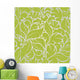 Seamless Green Flowing Floral Pattern Wall Decal