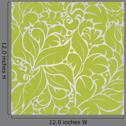 Seamless Green Flowing Floral Pattern Wall Decal