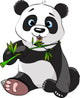 Panda Eating Bamboo Wall Decal