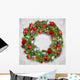 Christmas Wreath with Baubles Wall Decal