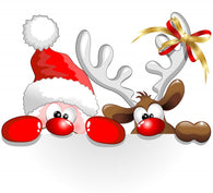 Santa and Reindeer Santa Claus Wall Decal