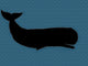 Simple Whale Silhouette on Blue Background Wall Decal