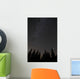 Silhouette Trees against Night Wall Decal