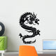 Stylized Asian Dragon Silhouette Wall Decal