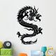 Stylized Asian Dragon Silhouette Wall Decal