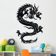 Stylized Asian Dragon Silhouette Wall Decal