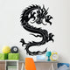 Stylized Asian Dragon Silhouette Wall Decal